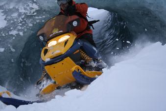 Ice caves on Valdez glacier lake